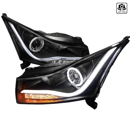 Spec-D Tuning 11-Up Chevrolet Cruze LED Halo Projector Headlight Black LHP-CRU11JM-TM